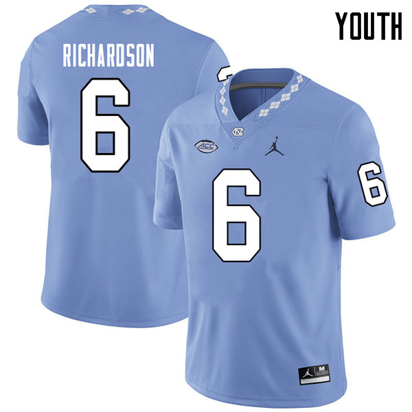 Jordan Brand Youth #6 Bryson Richardson North Carolina Tar Heels College Football Jerseys Sale-Carol - Click Image to Close